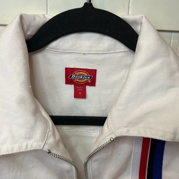 DICKIES💫Dickies Girl Women's Racing White Cropped Jacket - Picture 6 of 11